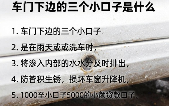 车门下边的三个小口子是什么,条列5个1000至5000的小额贷款口子