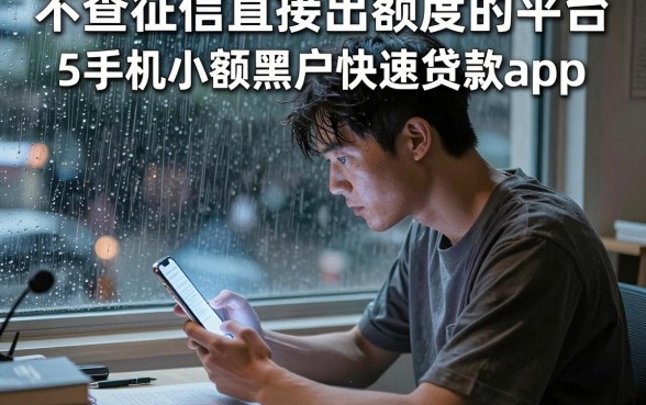 不查征信直接出额度的平台，详细阐述5个手机小额黑户快速贷款app