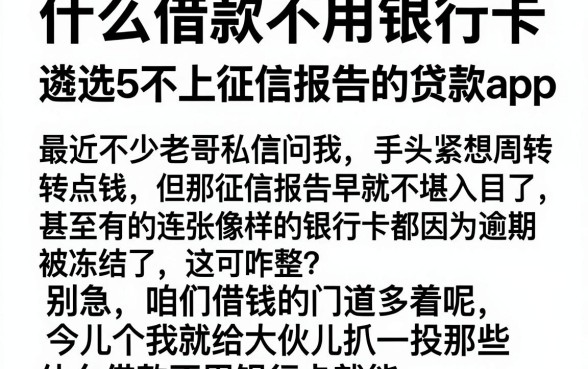 什么借款不用银行卡,遴选5个不上征信报告的贷款app