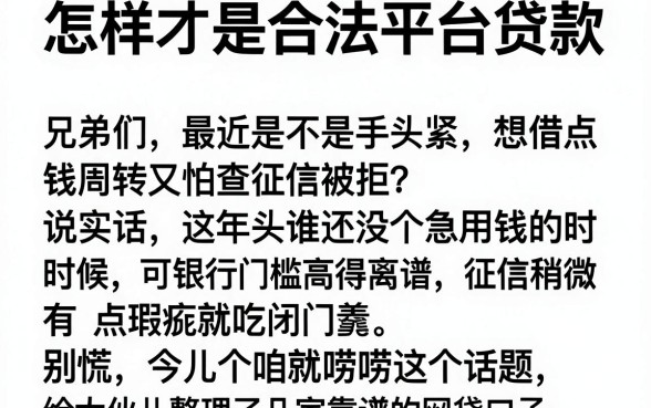 怎样才是合法平台贷款,筛选五个凭身份证借款的软件
