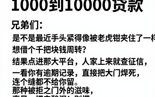 1000到10000贷款,整合5个失信人员可以借钱的网贷软件