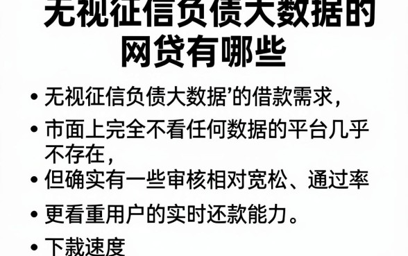 无视征信负债大数据的网贷有哪些,条列五个简单容易贷款软件