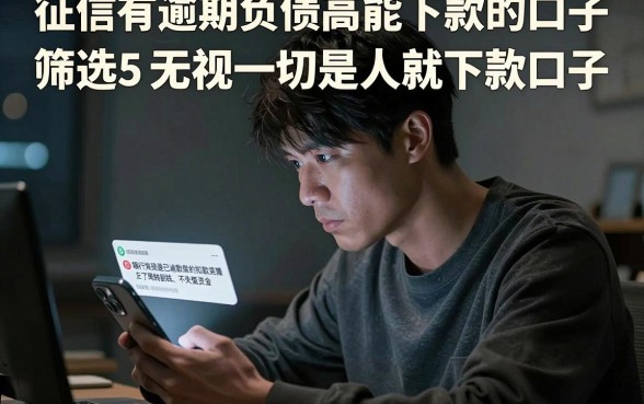 征信有逾期负债高能下款的口子，筛选5个无视一切是人就下款口子