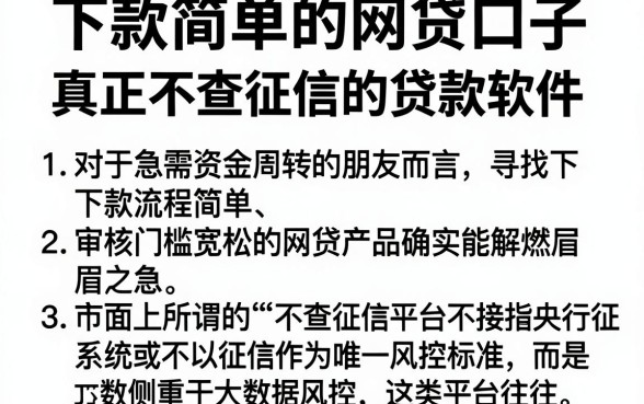 下款简单的网贷口子，胪列五个真正不查征信的贷款软件