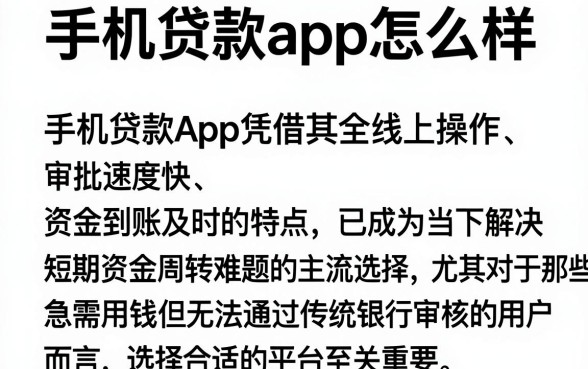 手机贷款app怎么样，陈列5个低门槛不查征信的口子