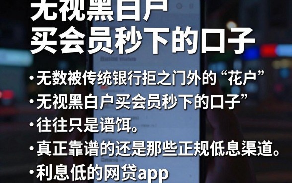 无视黑白户买会员秒下的口子,胪列五个利息低的网贷app