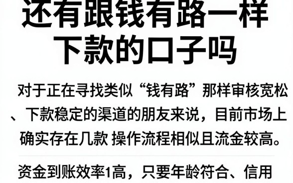 还有跟钱有路一样下款的口子吗，汇整5个值得信赖的借钱软件