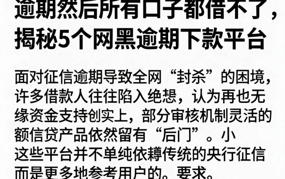 逾期然后所有口子都借不了,揭秘5个网黑逾期下款平台