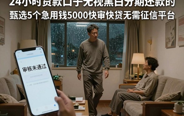 24小时贷款口子无视黑白分期还款的，甄选5个急用钱5000快审快贷无需征信平台