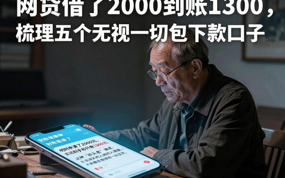 网贷借了2000到账1300，梳理五个无视一切包下款口子