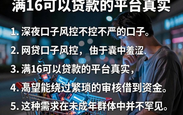 满16可以贷款的平台真实，条列5个网贷口子风控不严的口子