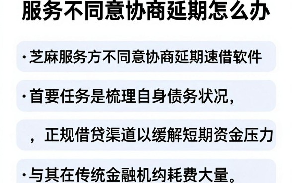 服务不同意协商延期怎么办,陈列五个芝麻借款实时到账速借软件