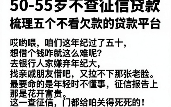 50-55岁不查征信贷款，梳理五个不看欠款的贷款平台