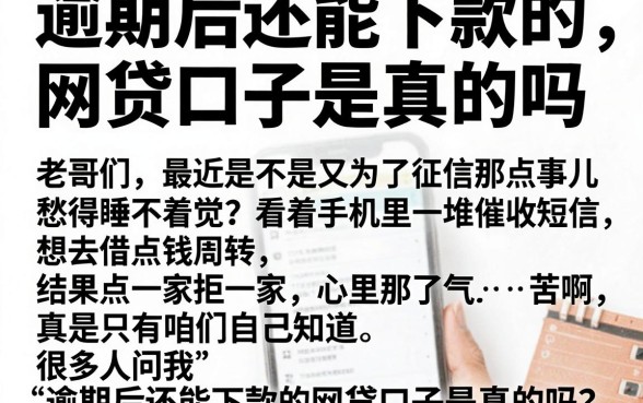 逾期后还能下款的网贷口子是真的吗，揭秘五个无视黑白的网贷口子