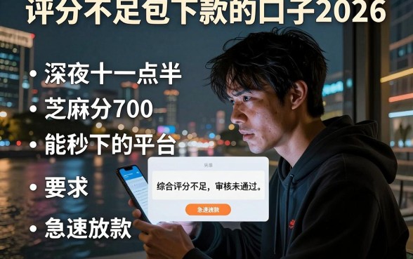 评分不足包下款的口子2026，胪列五个芝麻分700能秒下的平台