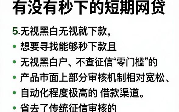 有没有秒下的短期网贷,遴选5个无视黑白无视征信申请就下款的app