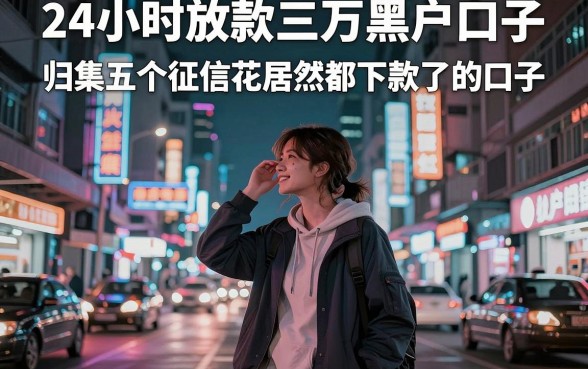 24小时放款三万黑户口子,归集五个征信花居然都下款了的口子
