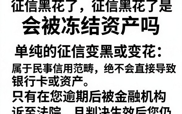 征信黑花了会被冻结资产吗，陈列5个无视黑白花户的下款口子