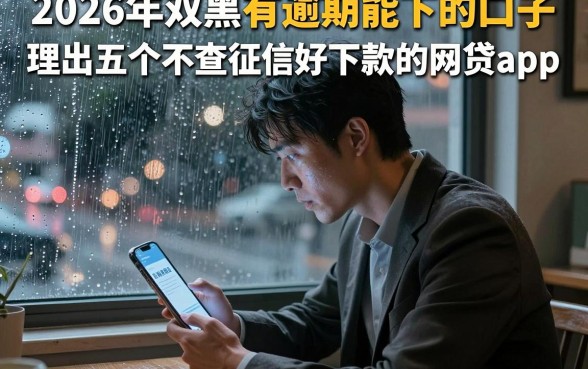 2026年双黑有逾期能下的口子,理出五个不查征信好下款的网贷app