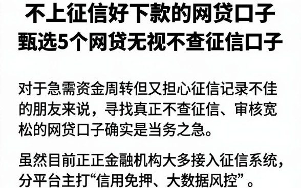 不上征信好下款的网贷口子,甄选5个网贷无视不查征信口子