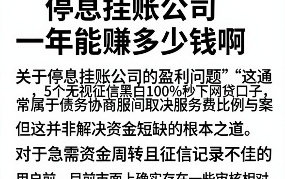 停息挂账公司一年能赚多少钱啊,整理5个无视征信黑白100%秒下网贷口子