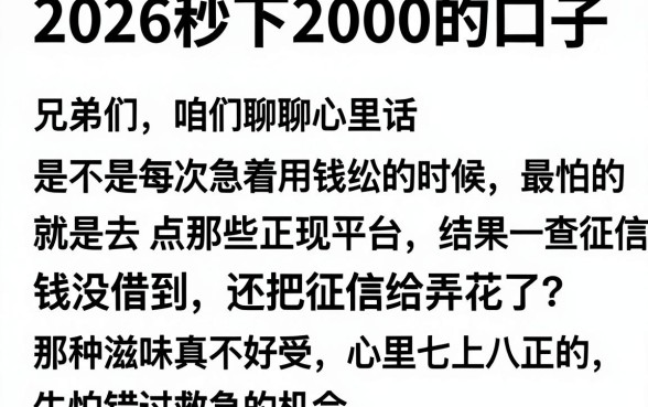 2026秒下2000的口子,详尽说明五个网贷大口子轻松借软件