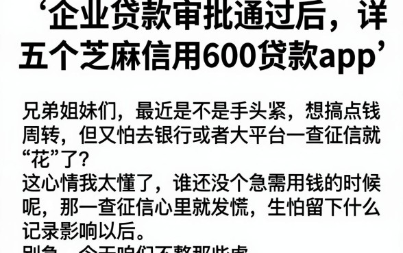 企业贷款审批通过后,详尽说明五个芝麻信用600贷款app