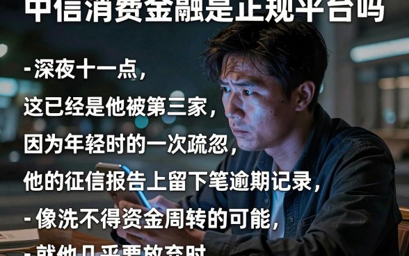 中信消费金融是正规平台吗，细致阐述五个芝麻分负面借款的app