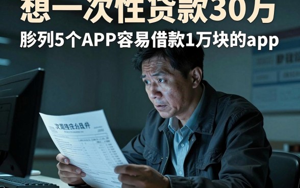 想一次性贷款30万,胪列5个APP容易借款1万块的app