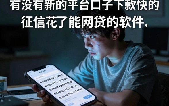 有没有新的平台口子下款快的,理出五个征信花了能网贷的软件