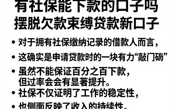 有社保能下款的口子吗,罗列五个摆脱欠款束缚贷款新口子