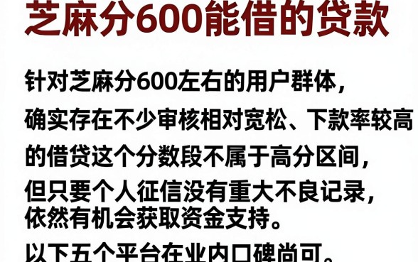 芝麻分600能借的贷款,细致阐述5个利息低的网贷口子