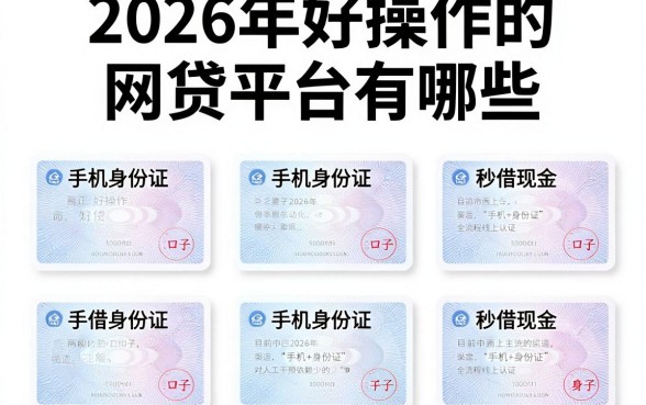 2026年好操作的网贷平台有哪些，陈列五个手机身份证秒借现金的口子