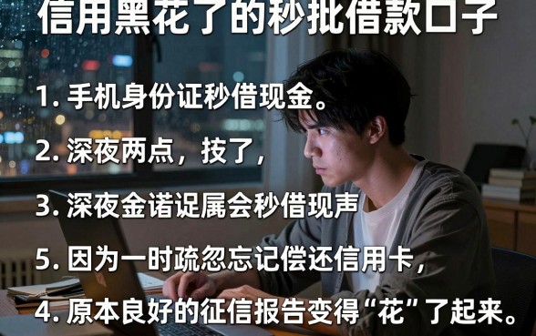 信用黑花了的秒批借款口子，条列5个手机身份证秒借现金的app
