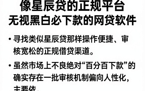 像星辰贷的正规平台，精选五个无视黑白必下款的网贷软件