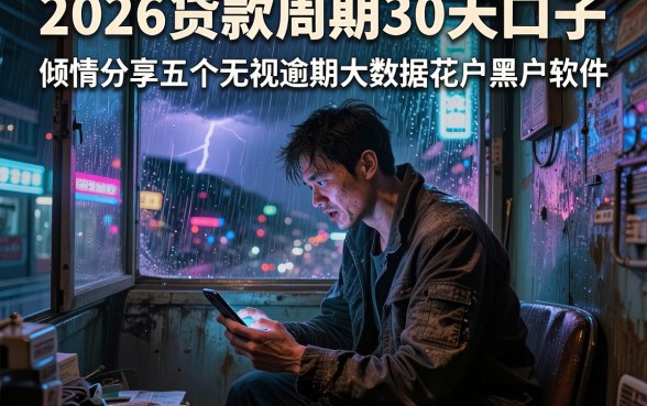 2026贷款周期30天口子，倾情分享五个无视逾期大数据花户黑户软件