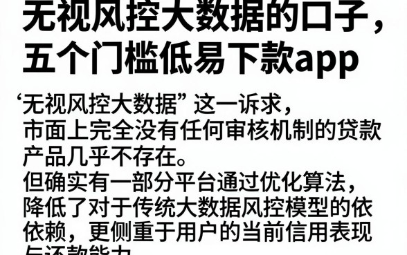 无视风控大数据的口子，详尽说明五个门槛低易下款app