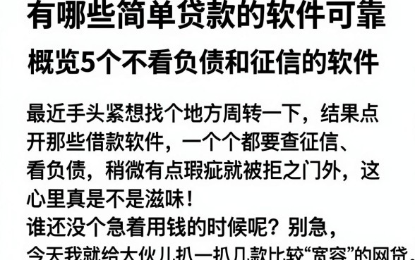 有哪些简单贷款的软件可靠,概览5个不看负债和征信的软件