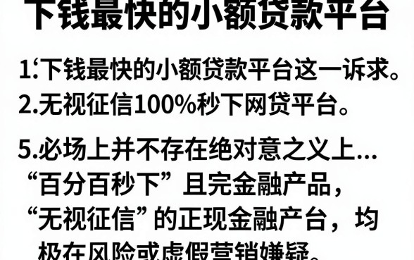 下钱最快的小额贷款平台,详尽说明5个无视征信黑白100%秒下网贷平台