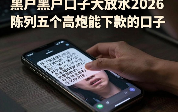 黑户黑户口子大放水2026,陈列五个高炮能下款的口子