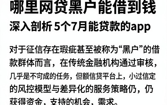 哪里网贷黑户能借到钱,深入剖析5个7月能贷款的app