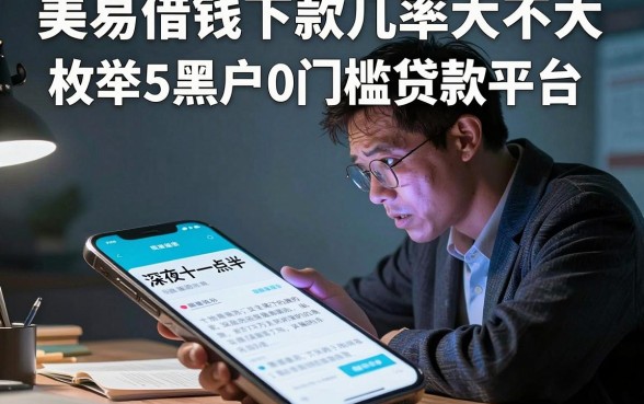 美易借钱下款几率大不大，枚举5个黑户0门槛贷款平台
