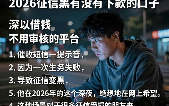 2026征信黑有没有下款的口子,整理5个可以借钱不用审核的平台