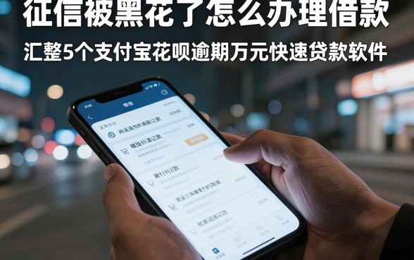 征信被黑花了怎么办理借款，汇整5个支付宝花呗逾期万元快速贷款软件