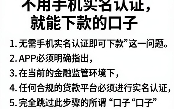 不用手机实名认证就能下款的口子,条列五个APP容易借款1万块的软件