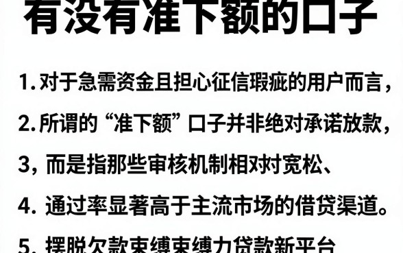 有没有准下额的口子，细致阐述5个摆脱欠款束缚贷款新平台