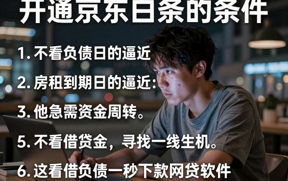 开通京东白条的条件,概括5个不看负债秒下款的网贷软件