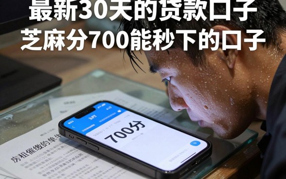 最新30天的贷款口子,规整五个芝麻分700能秒下的口子