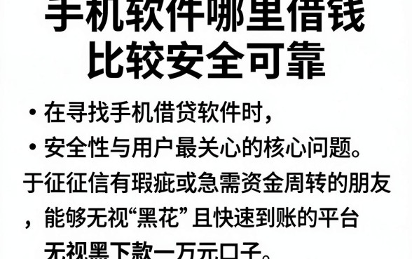 手机软件哪里借钱比较安全可靠,枚举五个无视黑花能下款一万元口子