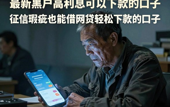 最新黑户高利息可以下款的口子，理出五个征信瑕疵也能借网贷轻松下款的口子